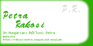 petra rakosi business card